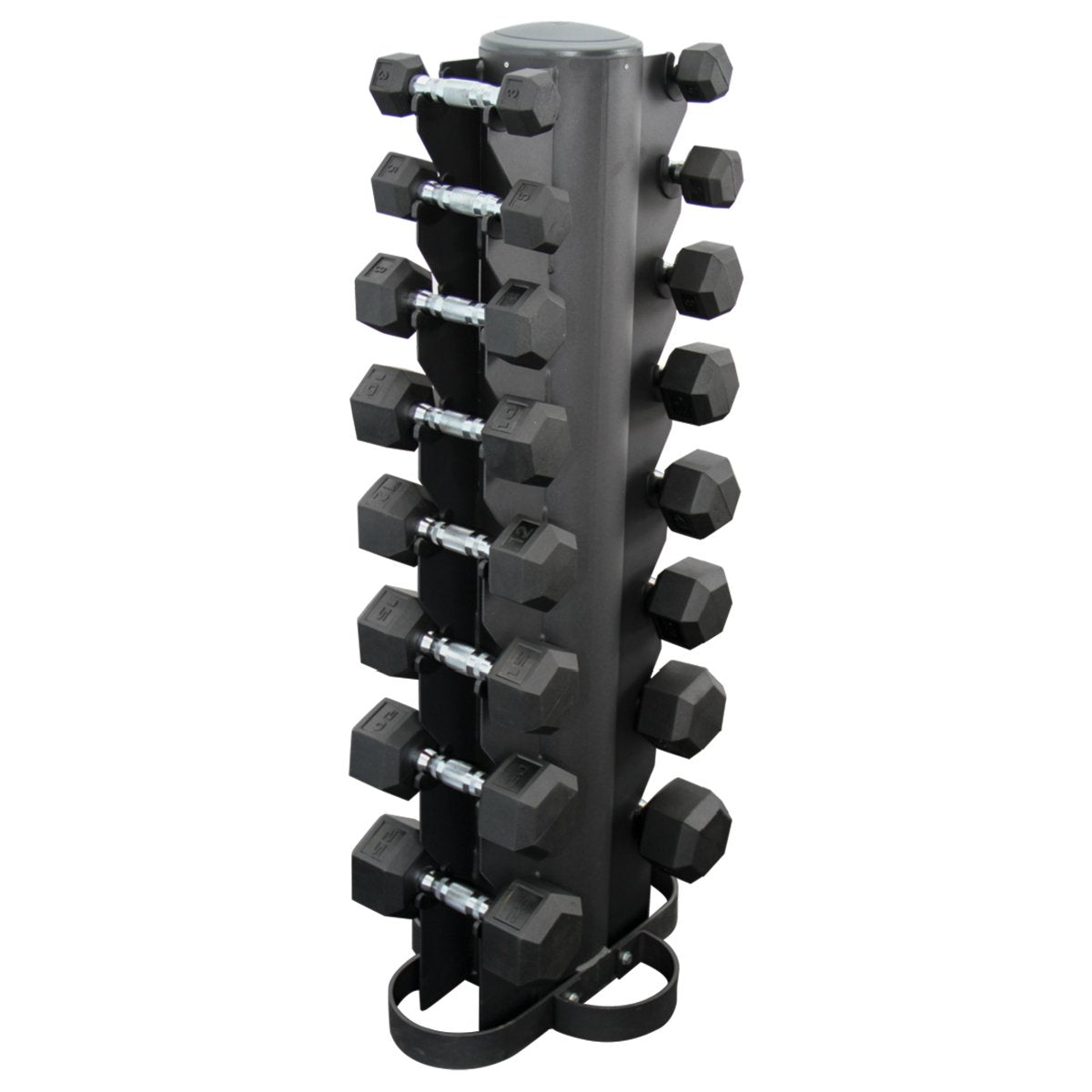 Vertical dumbbell discount rack with dumbbells